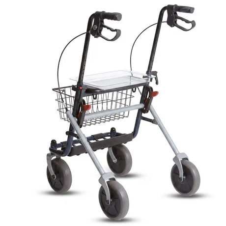 Andador de 4 ruedas plegable con empuñaduras anatómicas ajustables en altura dortomedical