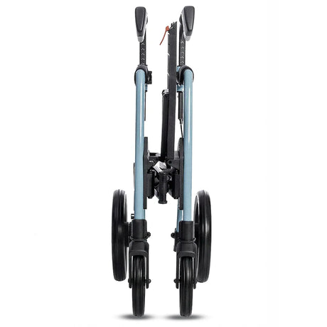Vista plegada del andador para adultos transformado en silla de acompañante para mayor autonomía y descanso dortomedical