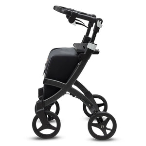 Vista lateral del Andador con asiento Rollz Flex y frenos de estacionamiento para un descanso seguro durante el paseo dortomedical