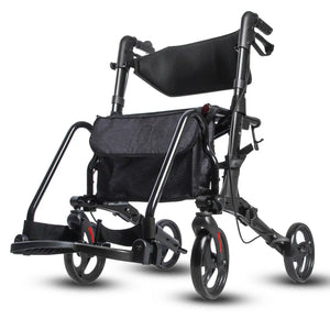 Andador convertible en silla de ruedas de aluminio para mayor autonomía durante trayectos dortomedical
