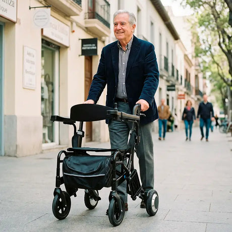 Andador eléctrico multifuncional ultracompacto, apto para espacios reducidos dortomedical