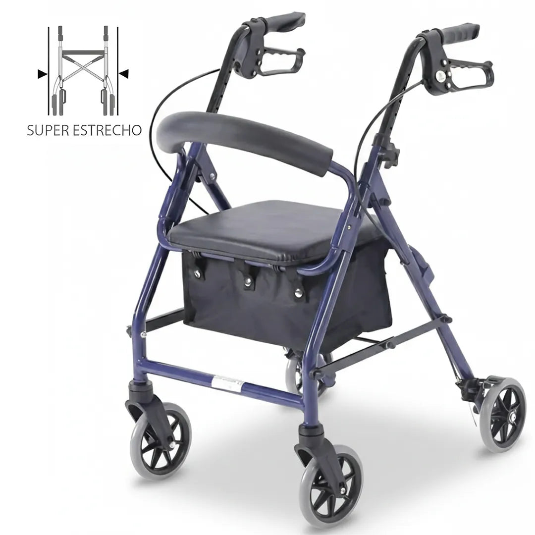 Plano seminclinado del andador estrecho para casa con asiento acolchado para descansar dortomedical