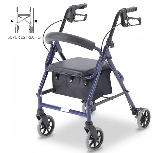 Plano seminclinado del andador estrecho para casa con asiento acolchado para descansar dortomedical