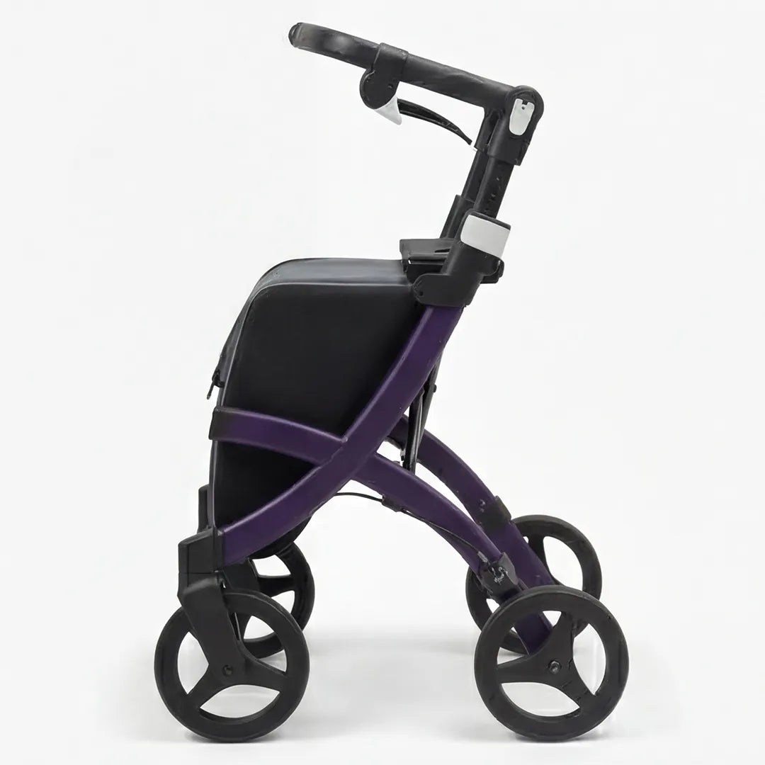Vista lateral del Andador para compras Rollz Flex con manillar inclinable para una ergonomía total al andar dortomedical