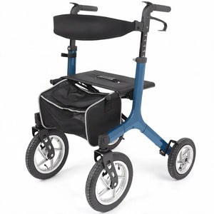 Andador plegable con ruedas grandes que absorven las irregularidades del terreno ofreciendo seguridad dortomedical