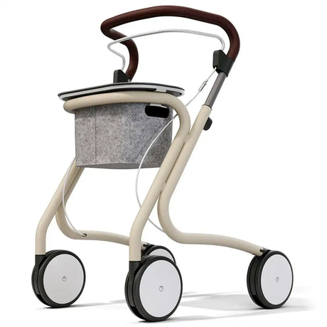 Andador Scandinavian Butler diseñado para frenar y dirigir con una mano, facilitando la movilidad dentro del hogar dortomedical