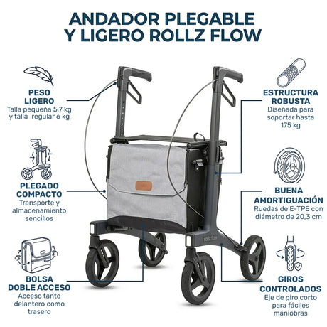 Características clave del andador con bolsa doble acceso para mayor comodidad dortomedical