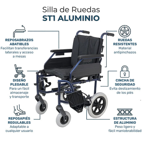 Características clave de la Silla de ruedas con reposabrazos abatibles para facilitar una transferencia segura y cómoda Dortomedical