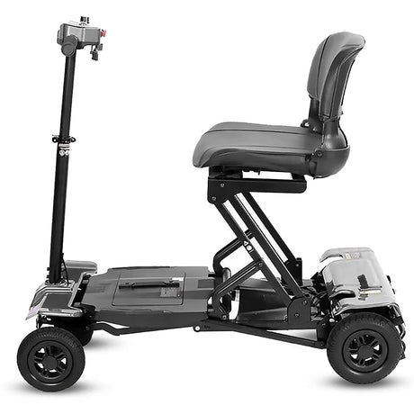 Vista lateral del modelo gris del Carrito eléctrico para mayores con asiento confortable para recuperar la independencia dortomedical