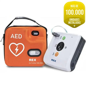 Plano del desfibrilador portátil semiautomático fuera de la funda con insignia de reconocimiento por más de 100000 unidades instaladas dortomedical