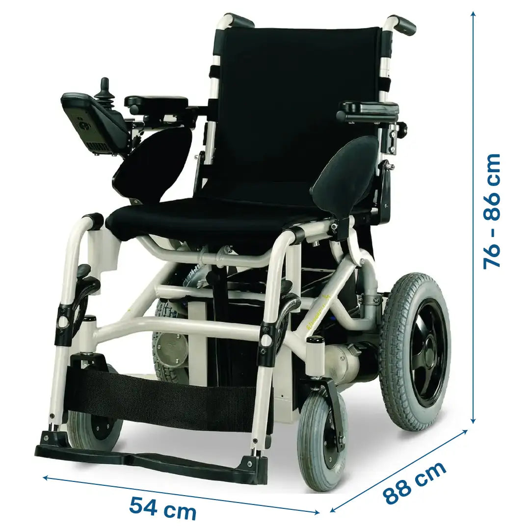Dimensiones de la silla de ruedas basculante infantil con freno electromagnético que ofrece una mayor seguridad en la frenada dortomedical