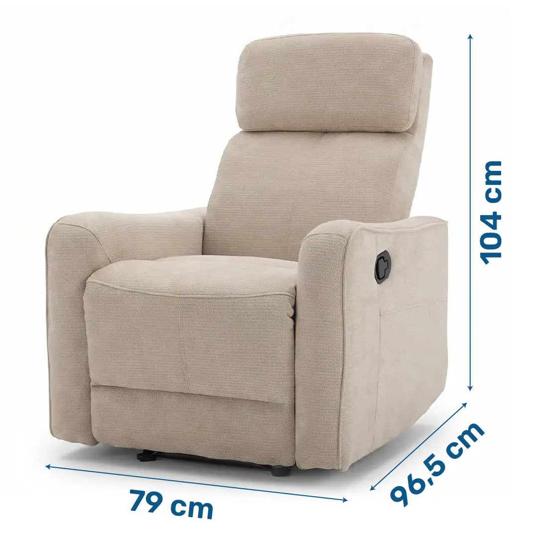 Dimensiones del sillón reclinable relax disponible en dos colores dortomedical