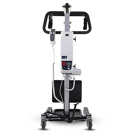 Vista trasera de la grúa eléctrica de bipedestación con motor potente para levantar hasta 150 kg dortomedical