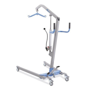 Grúa hidráulica para enfermos con base ajustable mediante pedal para mayor maniobrabilidad en casa dortomedical