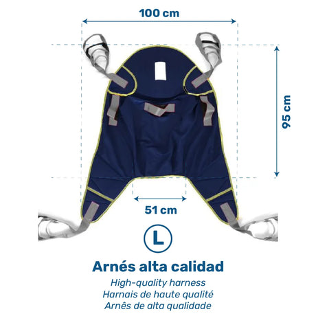 Grúa de transferencia para ancianos con ruedas traseras de 10cm con freno para máxima estabilidad dortomedical