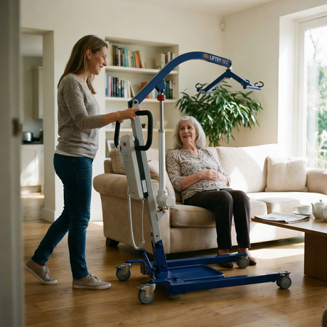 Grúa de transferencia de fácil uso que ofrece una seguridad total dortomedical
