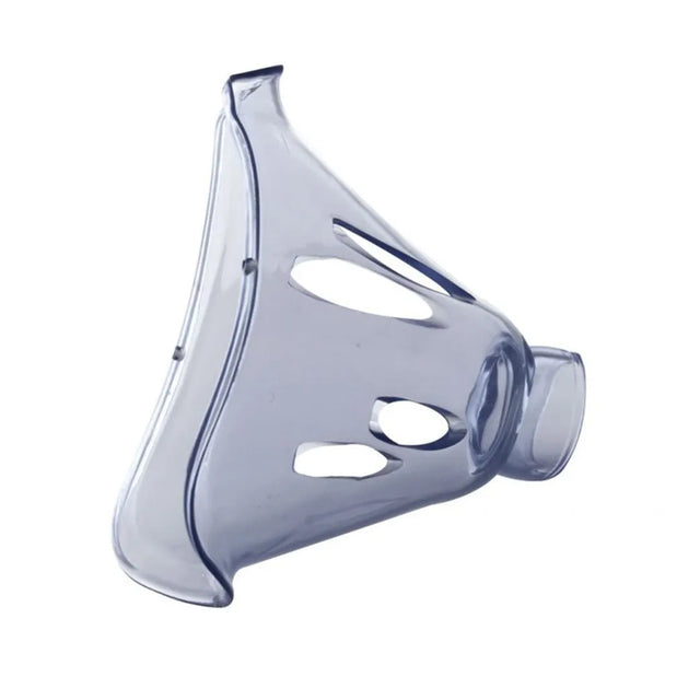 Vista lateral de la mascarilla para adultos compatibles con los nebulizadores para tratamiento respiratorio efectivo de la marca moretti dortomedical
