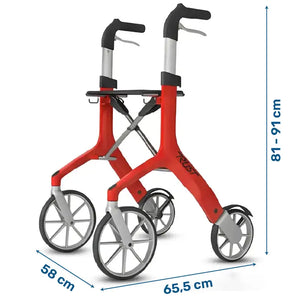 Medidas del andador ligero y compacto con estructura plegable dortomedical