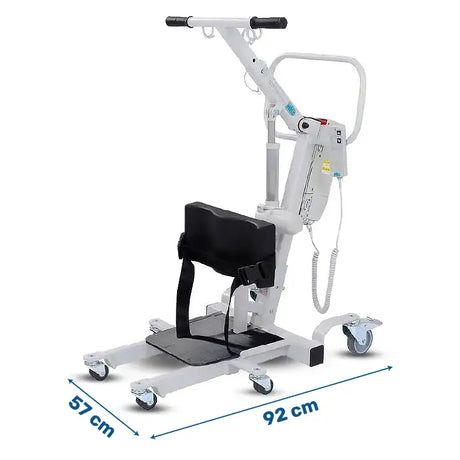 Medidas de la grúa de bipedestación y traslado fabricada con materiales de calidad para un uso exigente dortomedical