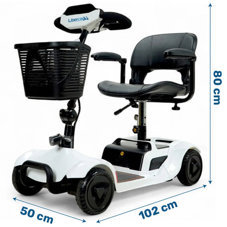 Medidas del scooter eléctrico de velocidad máxima de 6km que ofrece seguridad dortomedical