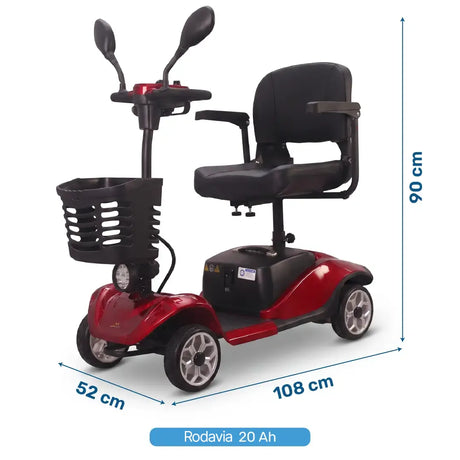 Medidas del scooter eléctrico Rodavia para movilidad y accesibilidad dortomedical