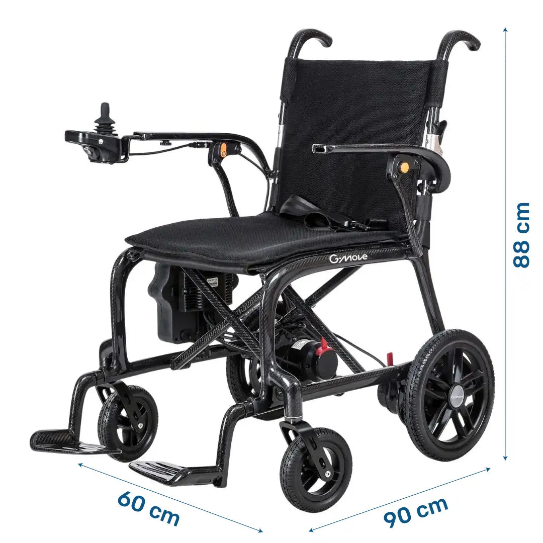 Medidas de la silla eléctrica ultraligera con tejido transpirable que evita la sudoración dortomedical