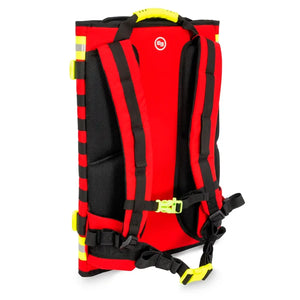 Mochila táctica de rescate para mangueras y herramientas que facilita un transporte centralizado dortomedical