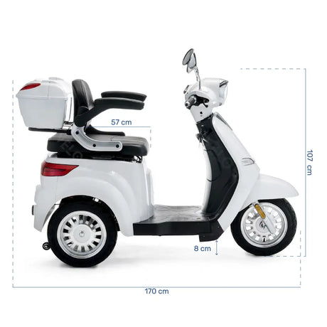 Moto para mayores con 60 km de autonomía ideal para realizar largos desplazamientos de Dortomedical