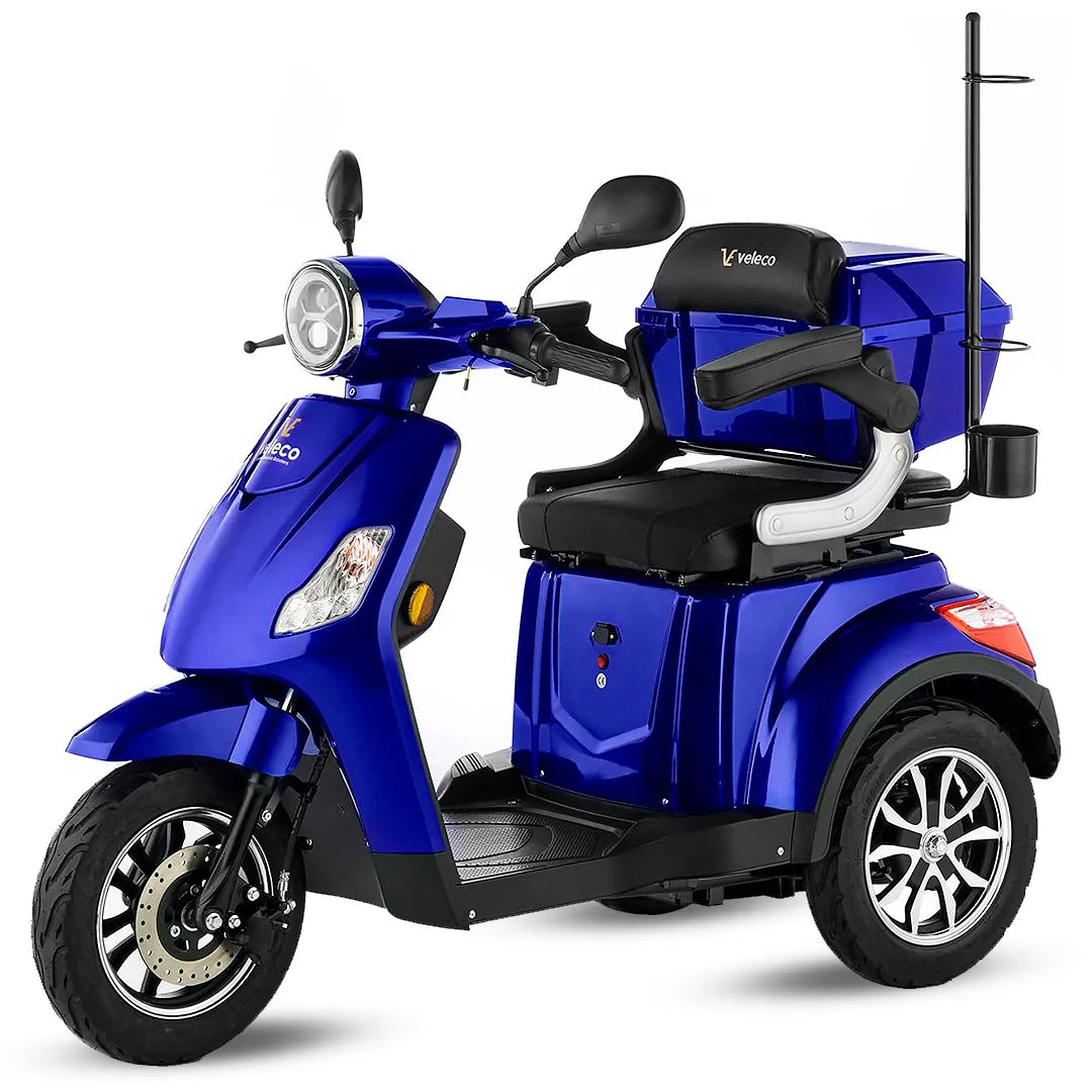 Moto para mayores con radio de giro de 165 cm ideal para maniobrar en espacios estrechos de Dortomedical.