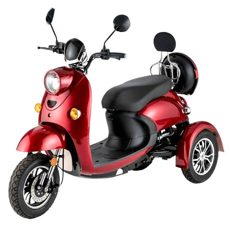 Moto de movilidad de 3 ruedas con marcha atrás y controles intuitivos en el manillar de Dortomedical