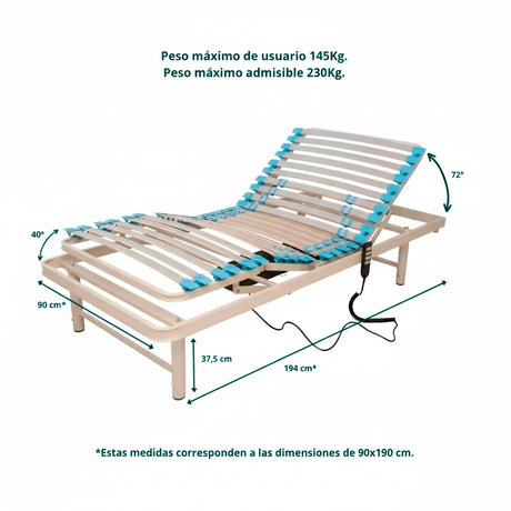 PACK Cama Articulada con Colchón + Barandilla + Cabecero/piec. Nueva APOLO