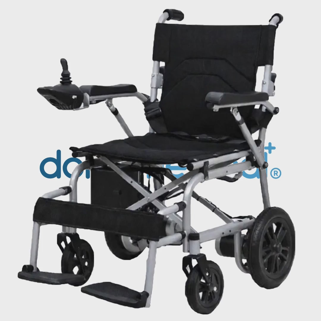 Vista 360 grados de la silla de ruedas eléctrica Levialite dortomedical