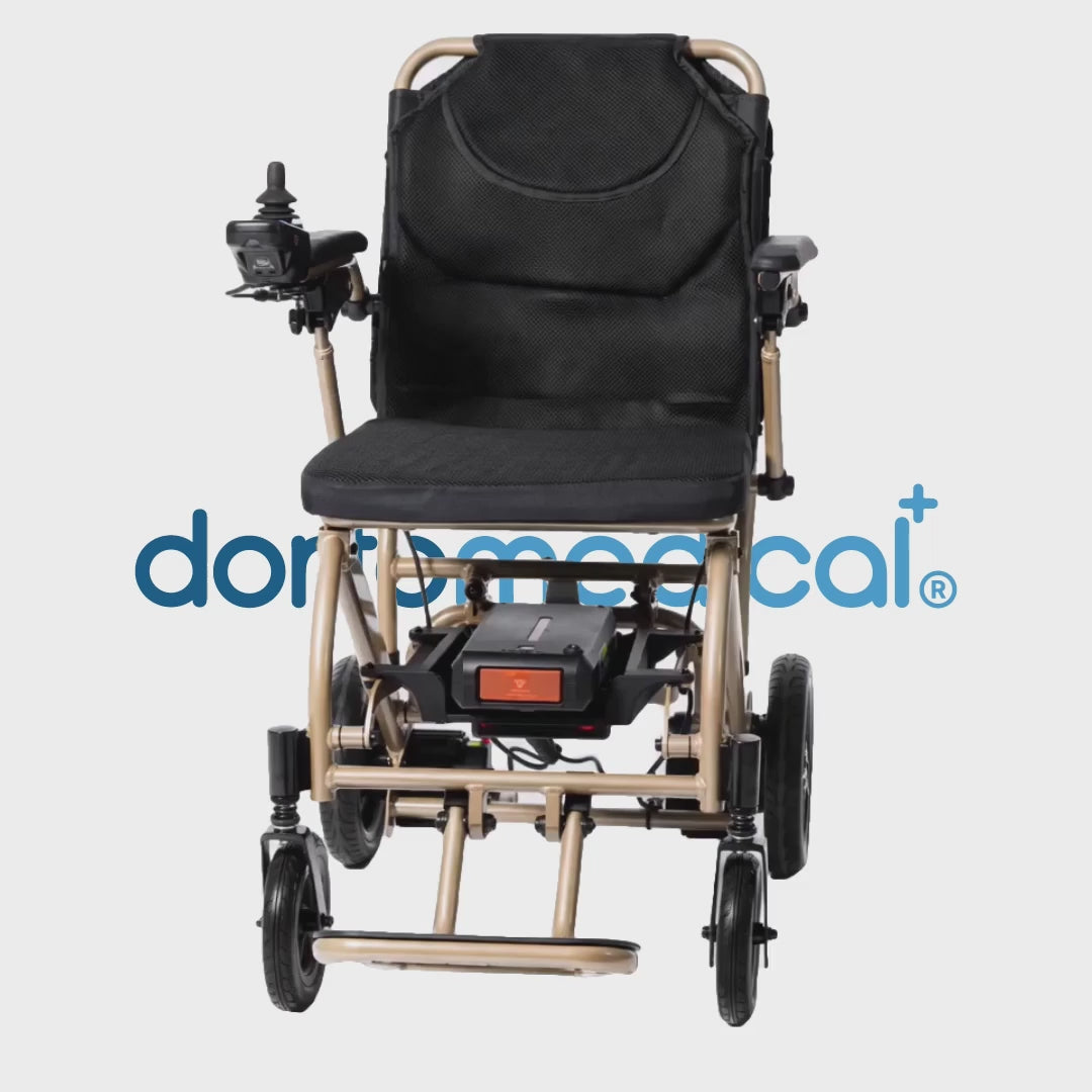 Vista 360 grados de la silla eléctrica Bahía Light dortomedical