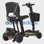 Vista 360 grados del scooter eléctrico plegable Traveler ligero 19 kg más bolsa transporte en dortomedical
