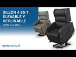 Sillón con Ruedas 4 en 1 Elevable, Reclinable, Transferencia y Traslado