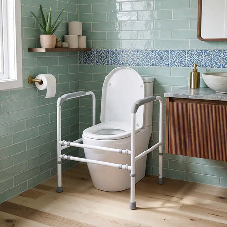 Reposabrazos para WC con patas regulables en altura para adaptar el producto según el usuario dortomedical