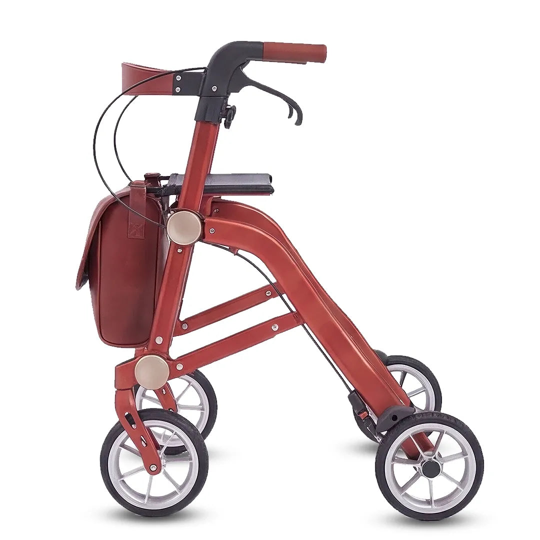 Rollator plegable con ruedas de 20 cm que garantiza estabilidad y seguridad en superficies irregulares dortomedical