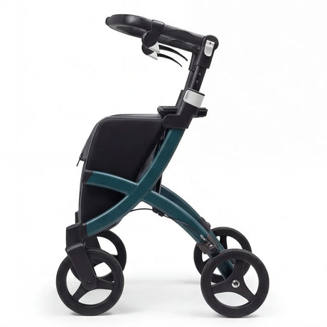 Vista lateral del andador Rollz Flex con estructura resistente para caminar con seguridad y estilo dortomedical