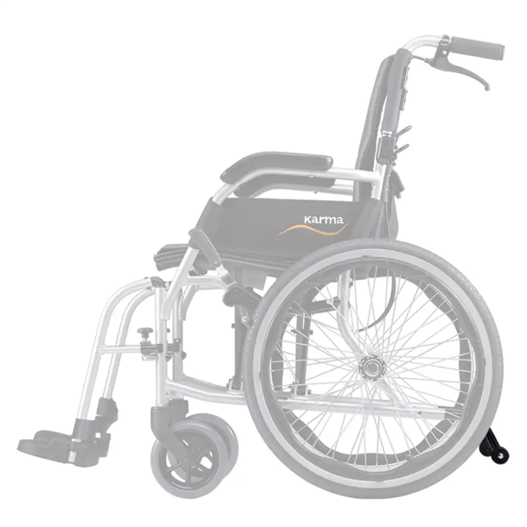 Ruedas antivuelco para la silla de ruedas Ergo Lite 2 que ofrecen una mayor seguridad durante el trayecto dortomedical