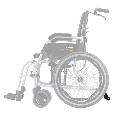 Ruedas antivuelco para la silla de ruedas Ergo Lite 2 que ofrecen una mayor seguridad durante el trayecto dortomedical