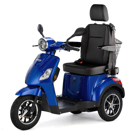Scooter de 3 ruedas con espejos retrovisores para una visión clara lateral y trasera de Dortomedical