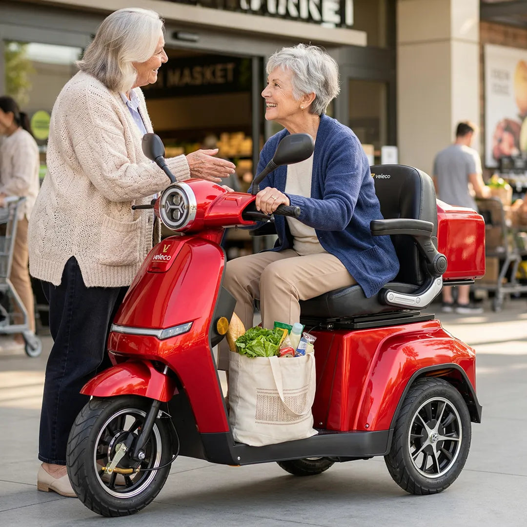Scooter de 3 ruedas con neumáticos de 10 pulgadas adaptables a todo tipo de terrenos de Dortomedical