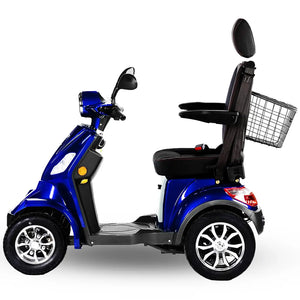 Scooter de 4 ruedas con reposabrazos abatibles para facilitar la transferencia del usuario de Dortomedical