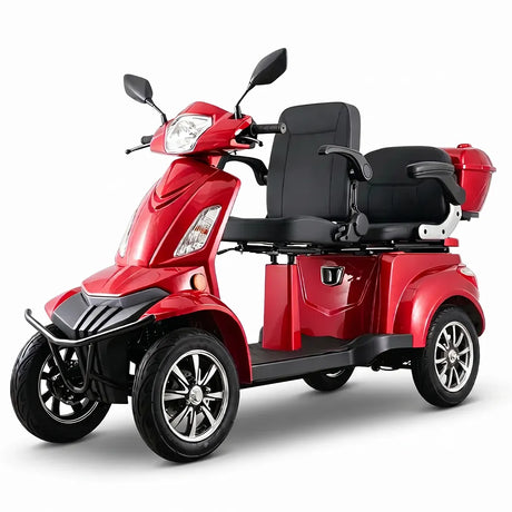 Scooter eléctrico con dos plazas con doble sistema de frenado para un manejo más seguro dortomedical