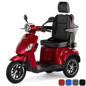 Scooter eléctrico con asiento confort premium y respaldo alto con reposacabezas de Dortomedical