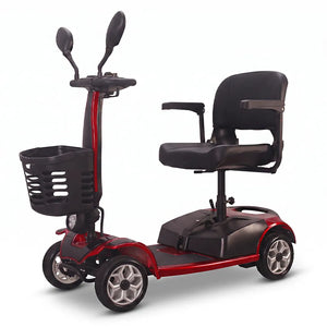 Modelo rojo del scooter eléctrico con batería de 40Ah que ofrece una autonomía de hasta 35 km dortomedical