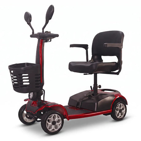 Modelo rojo del scooter eléctrico con batería de 40Ah que ofrece una autonomía de hasta 35 km dortomedical