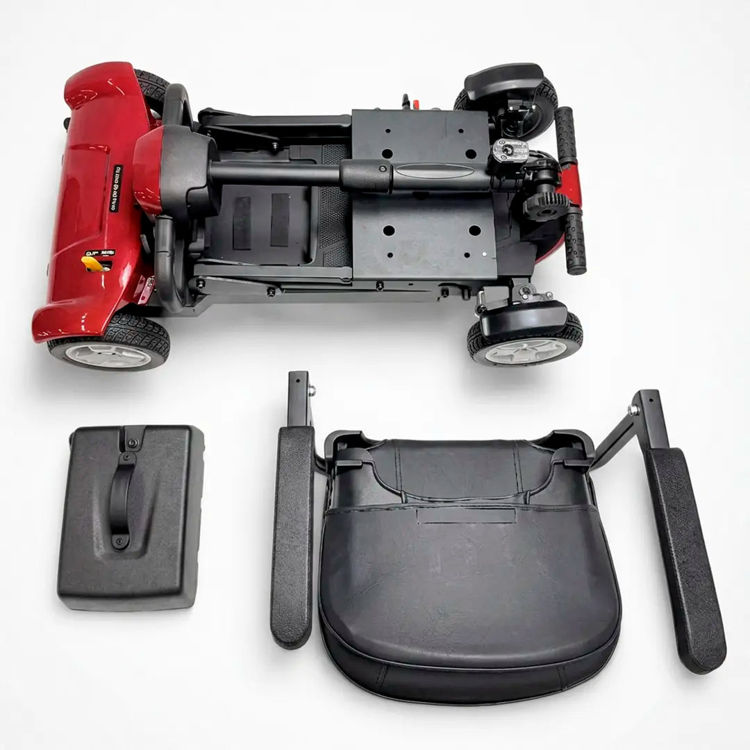 Elementos del scooter eléctrico con Baterías extraíbles para mayor flexibilidad de uso y recarga dortomedical