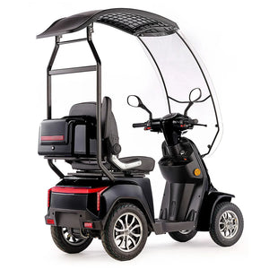 Scooter eléctrico con cabina de techo para proteger al usuario de las inclemencias climáticas de Dortomedical