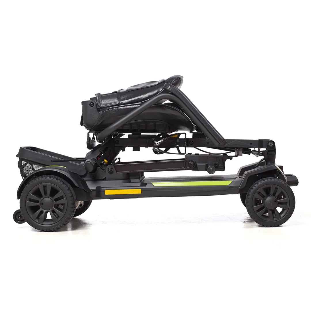 Vista plegada del scooter eléctrico desmontable fácilmente en 4 partes en pocos segundos dortomedical